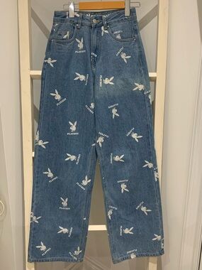 Playboy x PacSun Allover Bunny Print Straight Leg Jeans